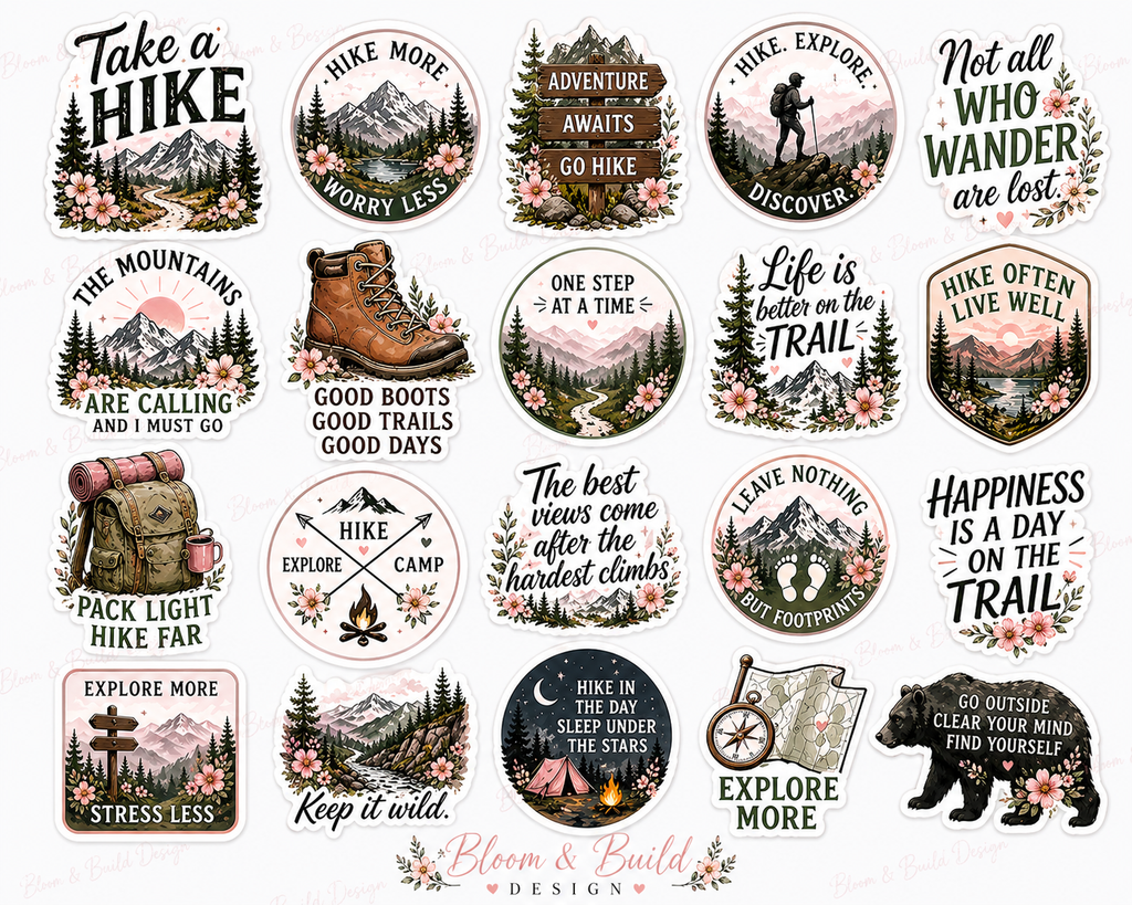 Hiking collection (full set 15 stickers)