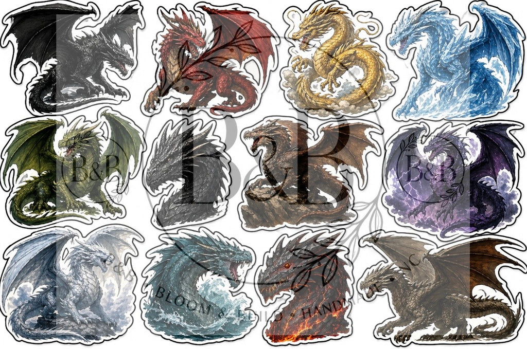 Dragon collection (full set 15 stickers)